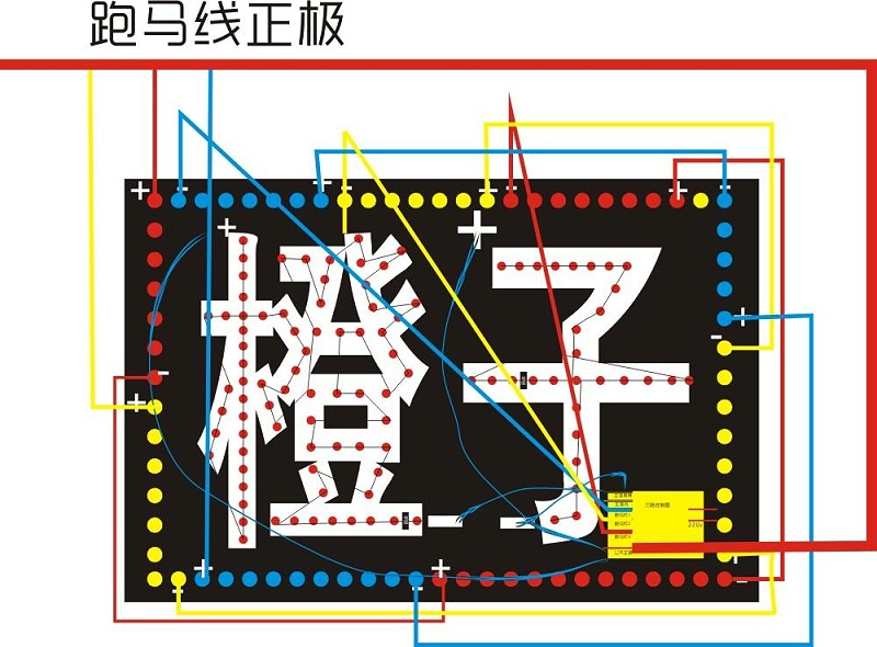 發光二級管電子鏤空燈箱容易制造教程（4）接線解釋